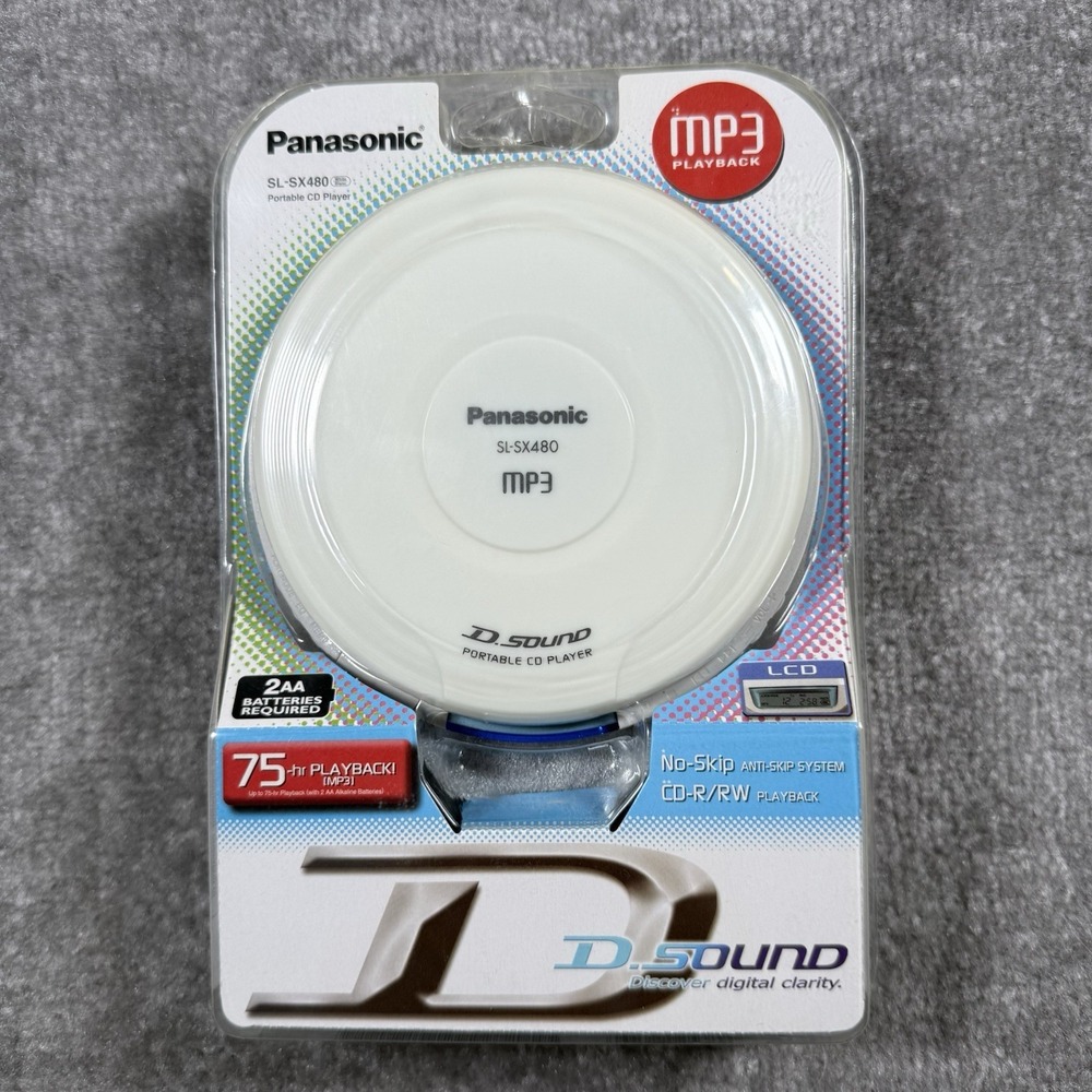Panasonic‎ SL-SX480 Portable CD MP3 Player D-Sound 75hr Playback Anti-Skip